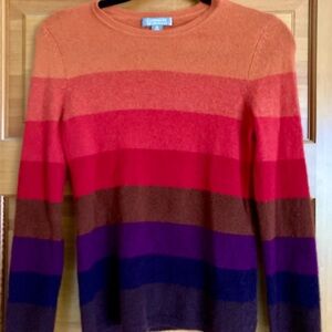 100% Cashmere Colorful Striped Sweater by Charter Club